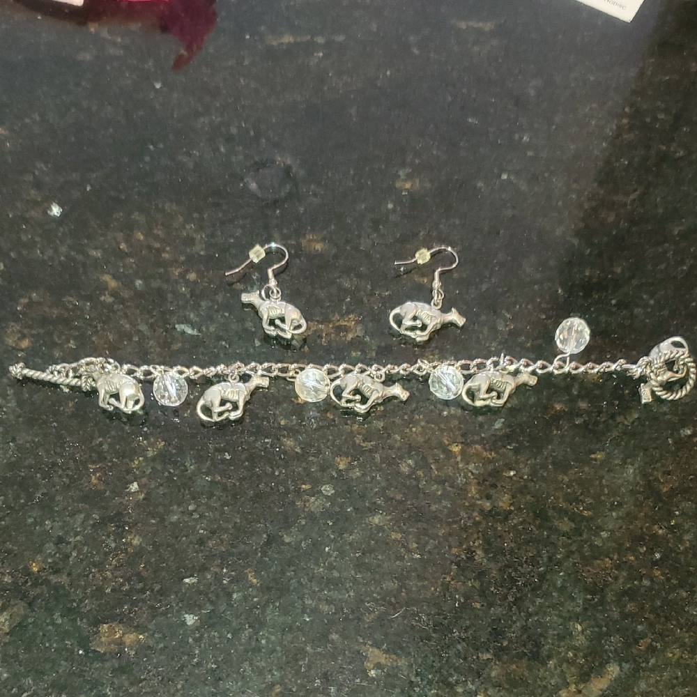Racing Greyhound bracelet and earrings set